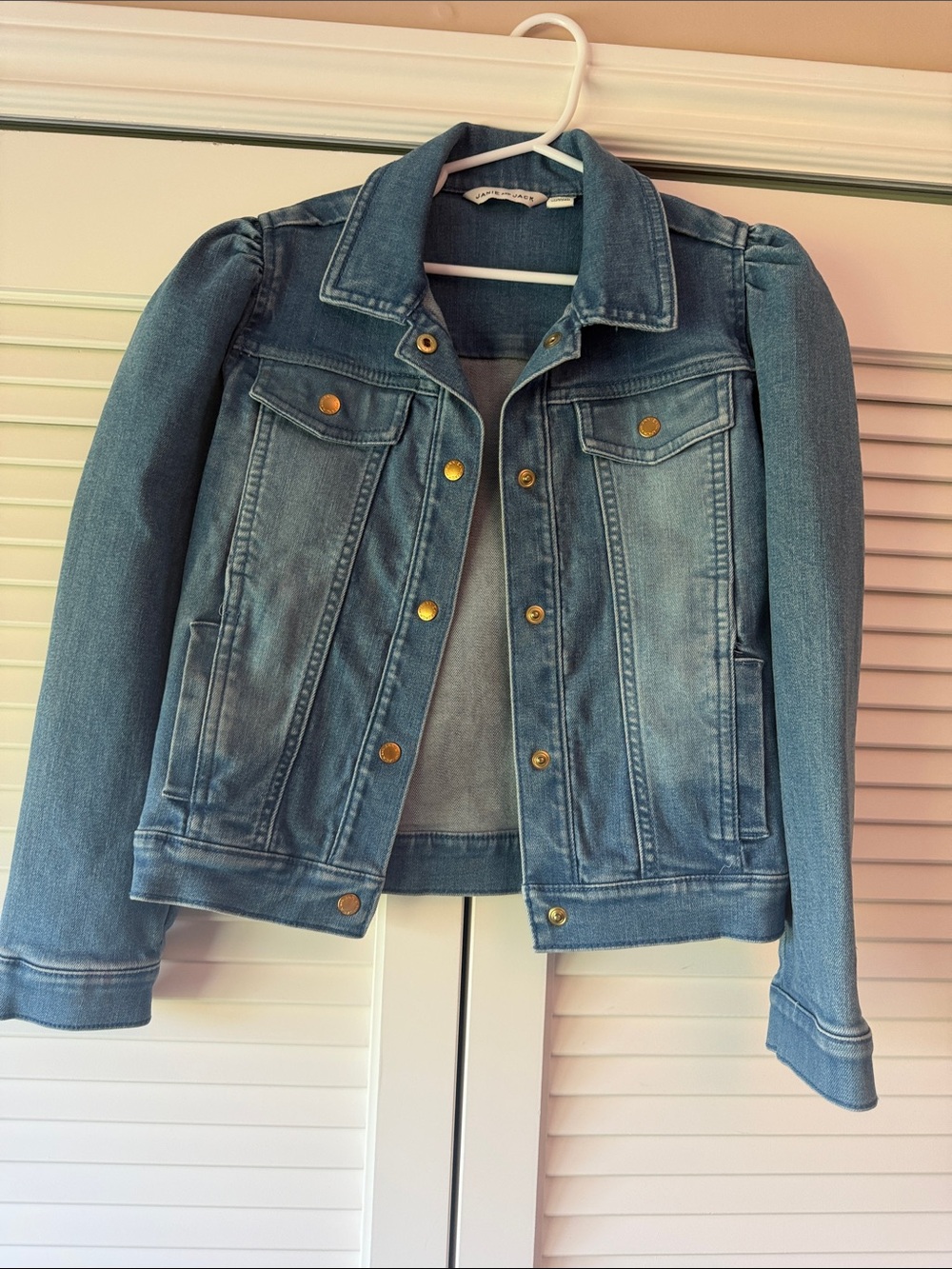 Janie and Jack Light Blue Denim Jacket with Gold Snaps